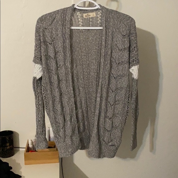 Gray and White Cardigan